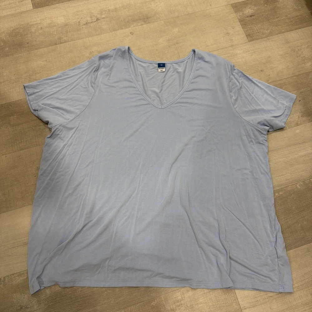 Old Navy Every Wear V Neck Short Sleeves T Shirt Womens  XXL Light Blue